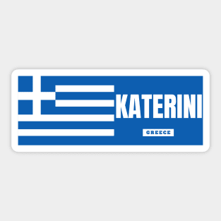 Katerini City with Greek Flag Sticker